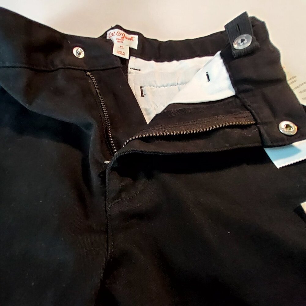 Cat & Jack Reinforced Knee Black School Uniform Stretch Pants 10 Straight Leg - Picture 11 of 12